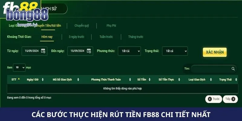 Các bước thực hiện rút tiền FB88 chi tiết nhất