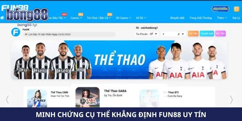 Minh chứng cụ thể khẳng định Fun88 uy tín